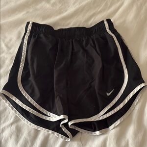 Nike Women's Black and White Athletic Shorts